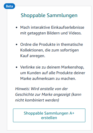 Amazon Shoppable Sammlungen Einführung Anzeige der neuen Shoppable Sammlungen auf Amazon.
